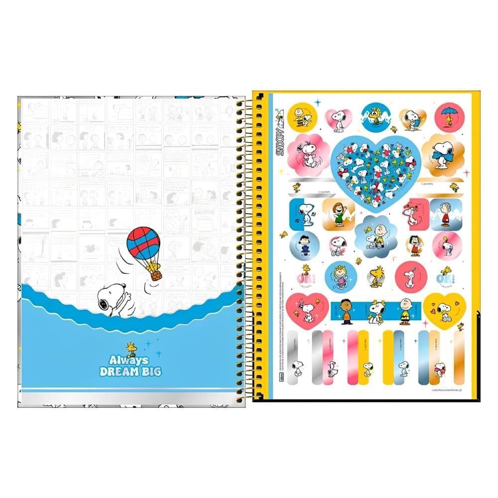 Caderno Universitário Espiral Capa Dura Snoopy 160 Folhas Tilibra - Sortido