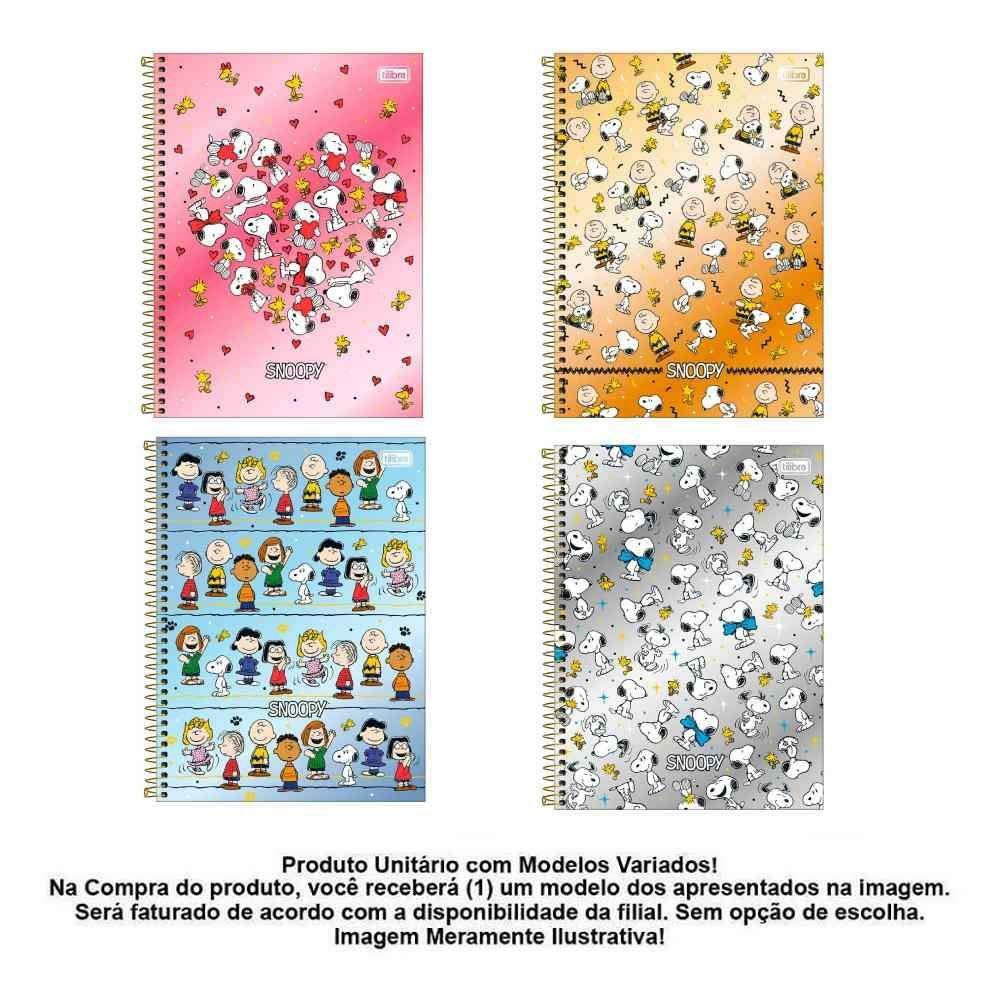 Caderno Universitário Espiral Capa Dura Snoopy 160 Folhas Tilibra - Sortido