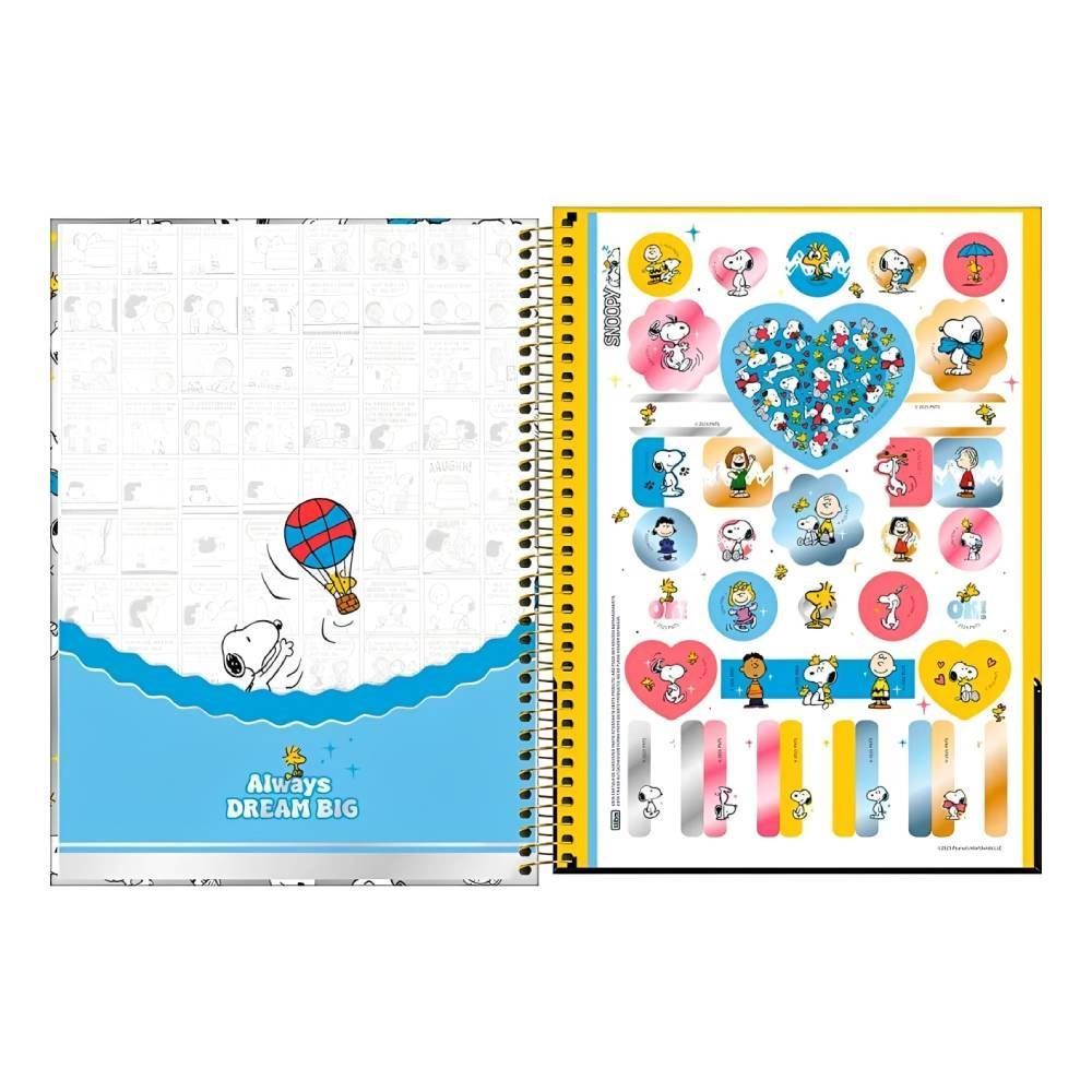 Caderno Universitário Espiral Capa Dura Snoopy Core 80 Folhas Tilibra - Sortido