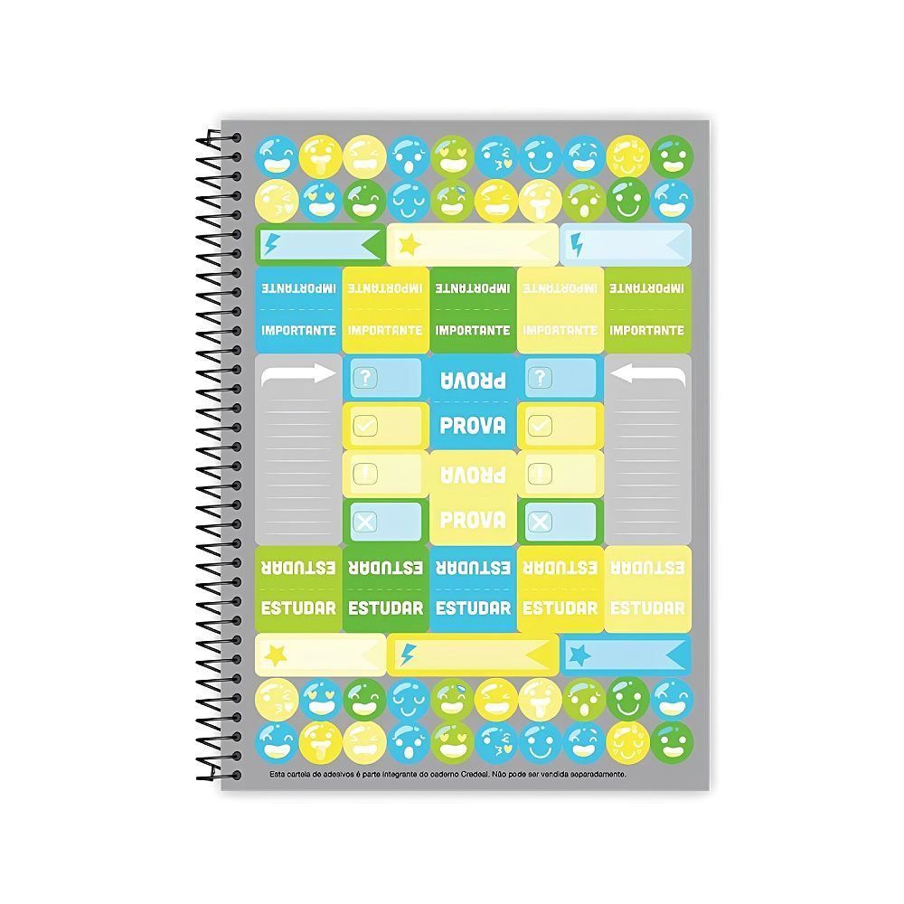 Caderno Universitário Espiral Dragões 80 Folhas Credeal - Sortido