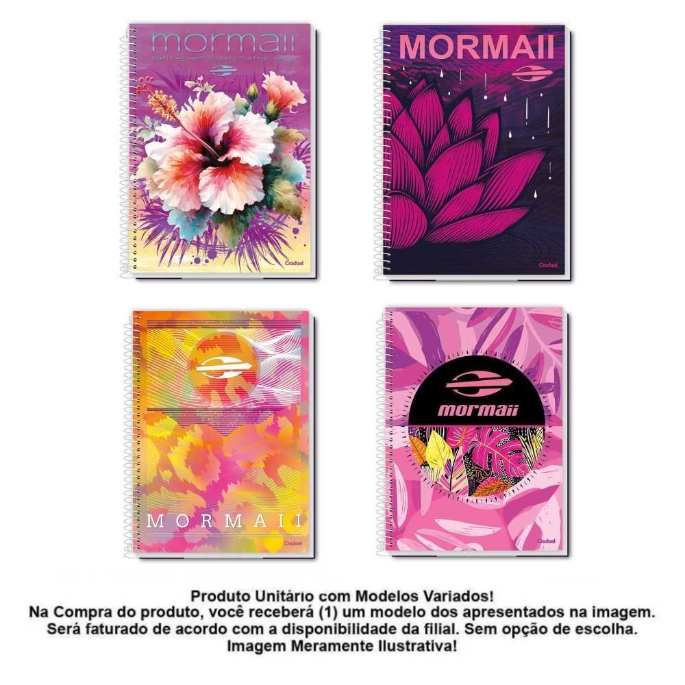 Caderno Universitário Espiral Feminino 160 Folhas Mormaii Credeal - Sortido