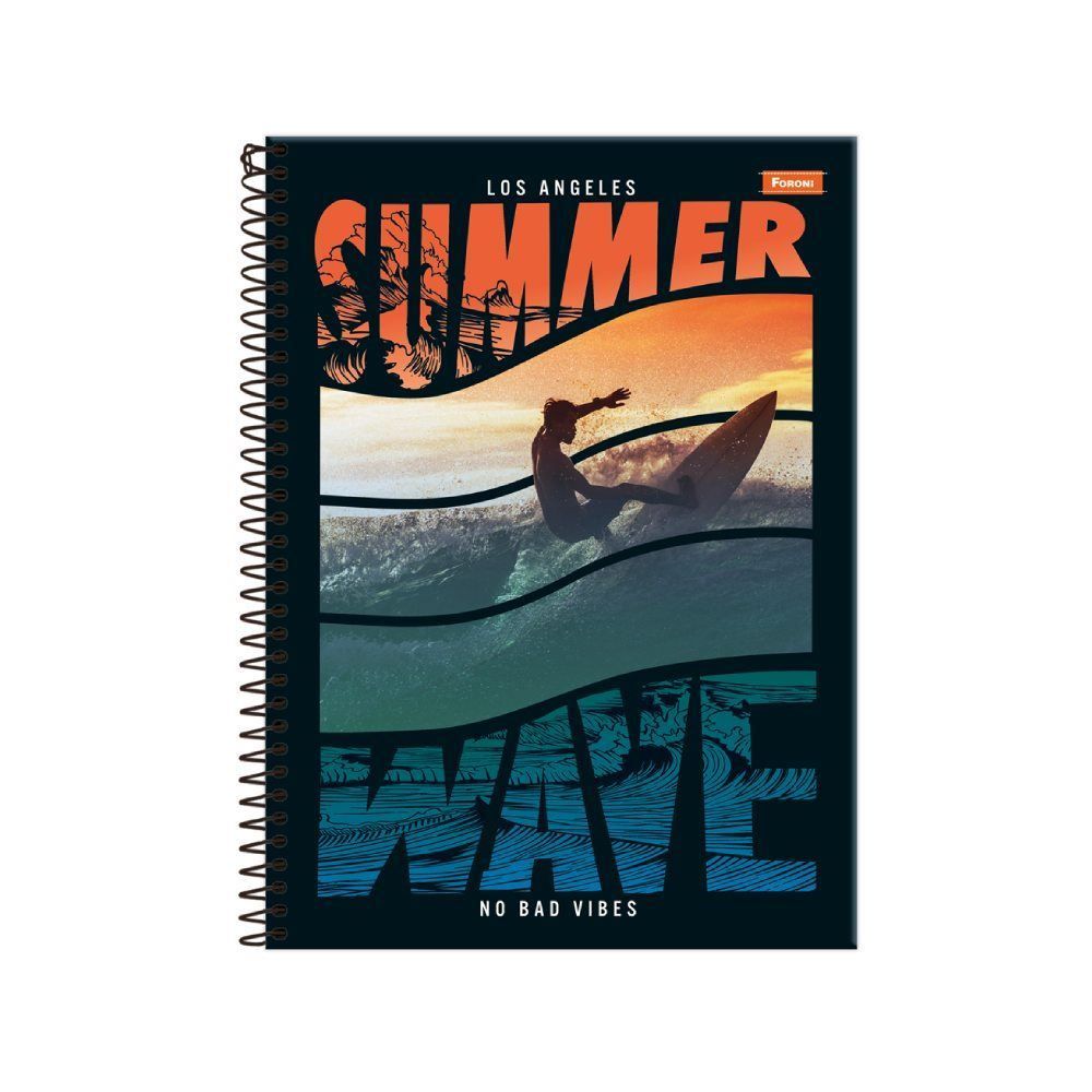 Caderno Universitário Espiral Freewave 240 Folhas Foroni - Sortido