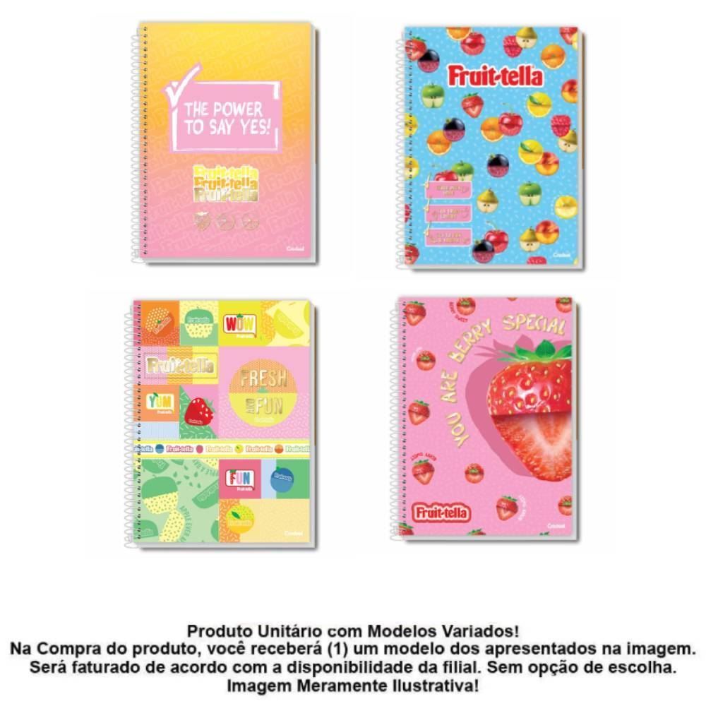 Caderno Universitário Espiral Fruit-Tella 80 Folhas Credeal - Sortido