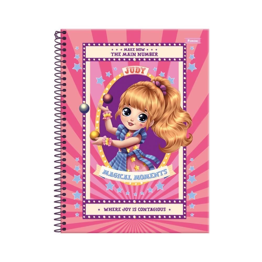 Caderno Universitário Espiral Judy 80 Folhas Foroni - Sortido