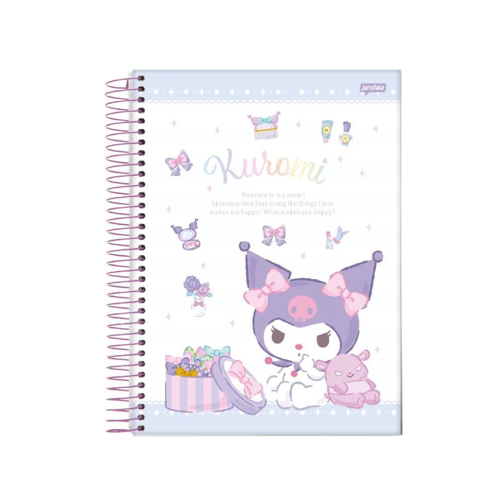 Caderno Universitário Espiral Kuromi 80 Folhas Jandaia - Sortido