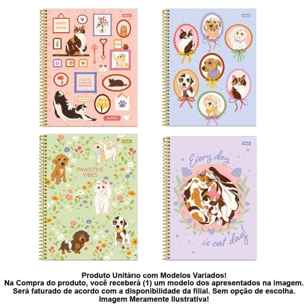 Caderno Universitário Espiral Smoogies 80 Folhas Foroni - Sortido