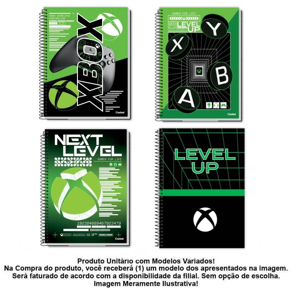 Caderno Universitário Espiral Xbox 160 Folhas Credeal - Sortido