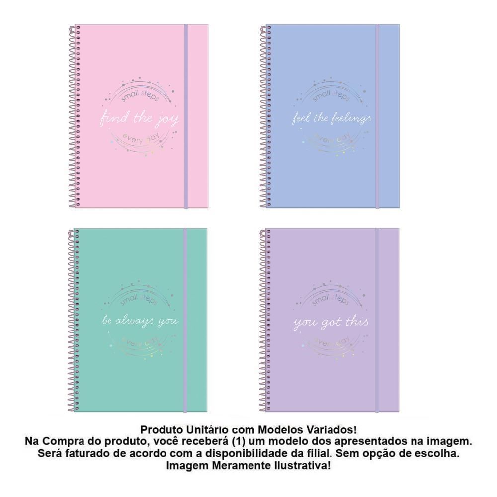 Caderno Universitário Espiral Fluor Mix 160 Folhas Foroni - Sortido