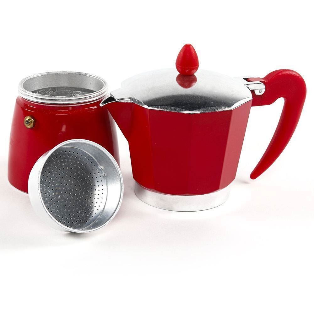 Cafeteira Italiana De Alumínio Hauskraft 300Ml - Vermelho