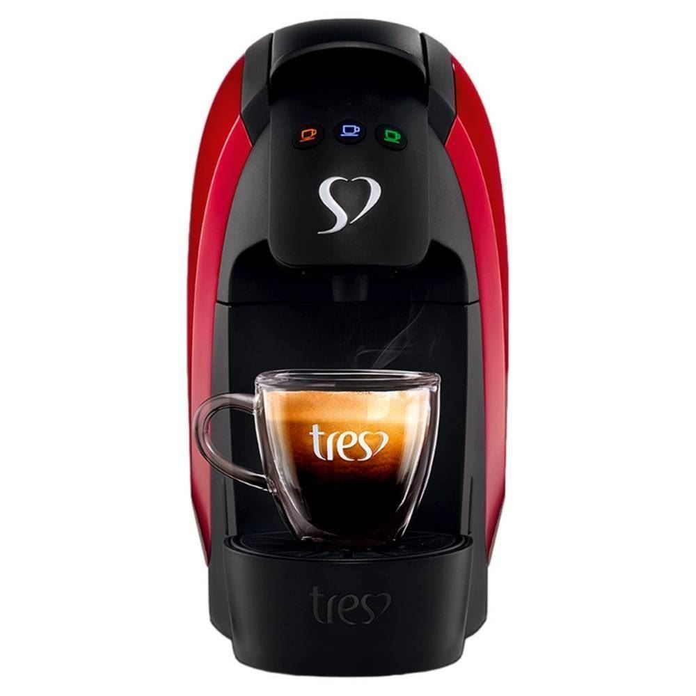 Cafeteira Luna Café Espresso 3 Corações Vermelho