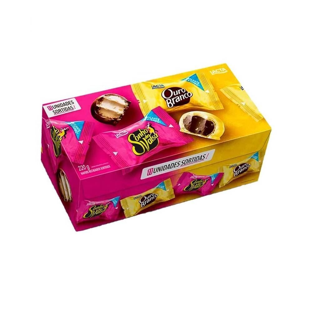 Caixa De Bombom Sonho De Valsa E Ouro Branco Lacta - 220g