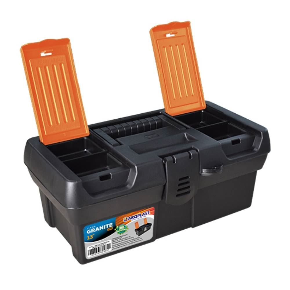 Caixa De Ferramentas Granite Pro Alta 13" Arqplast - Preto
