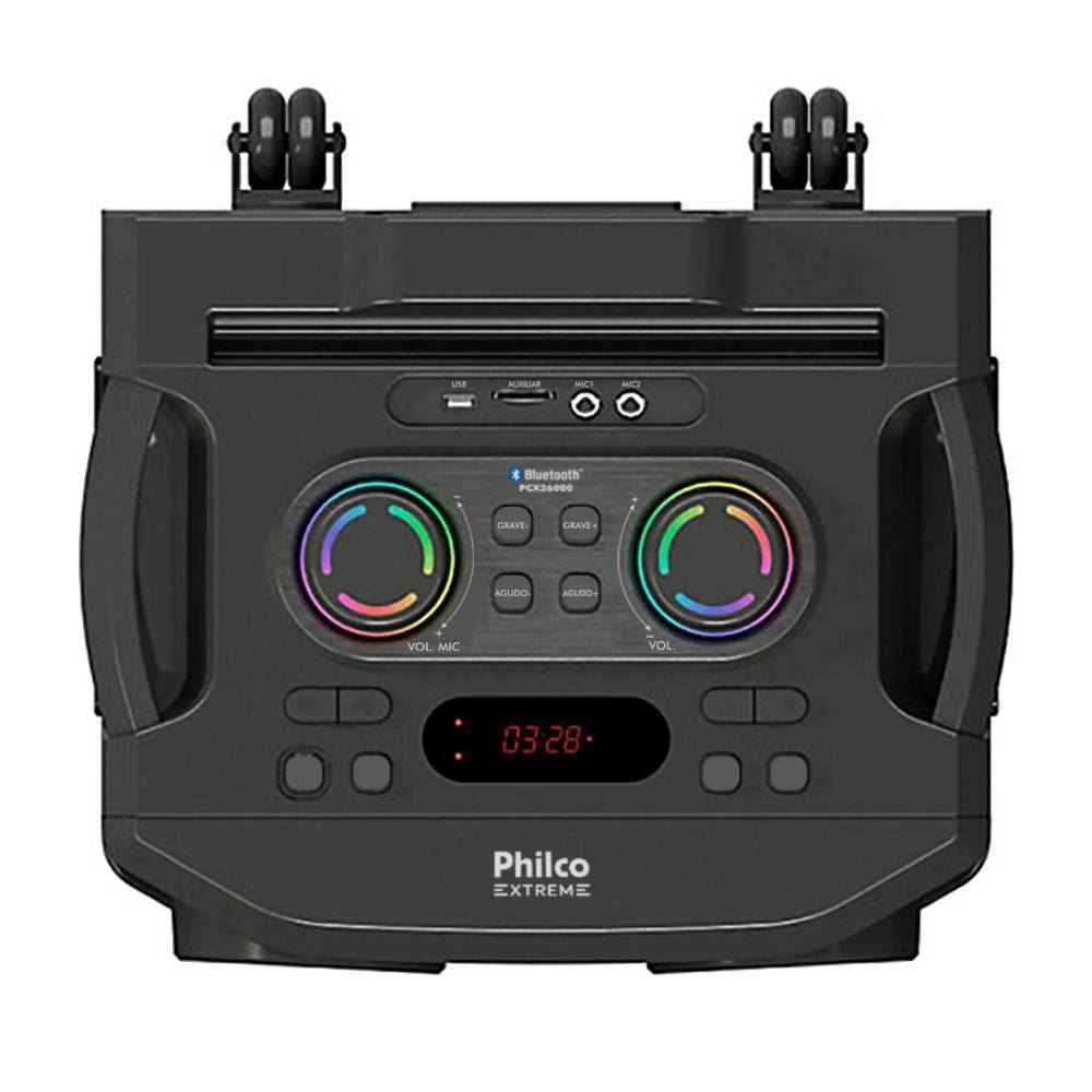 Caixa De Som Amplificada 2600W Philco Pcx26000 Flash Lights - Bivolt