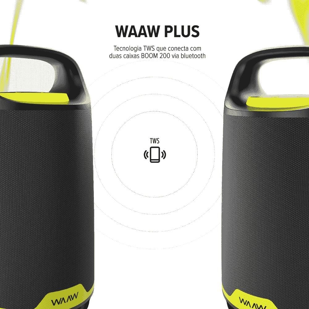 Caixa De Som Boom 200 Waaw Bluetooth V5.3 80W Rms - Bivolt