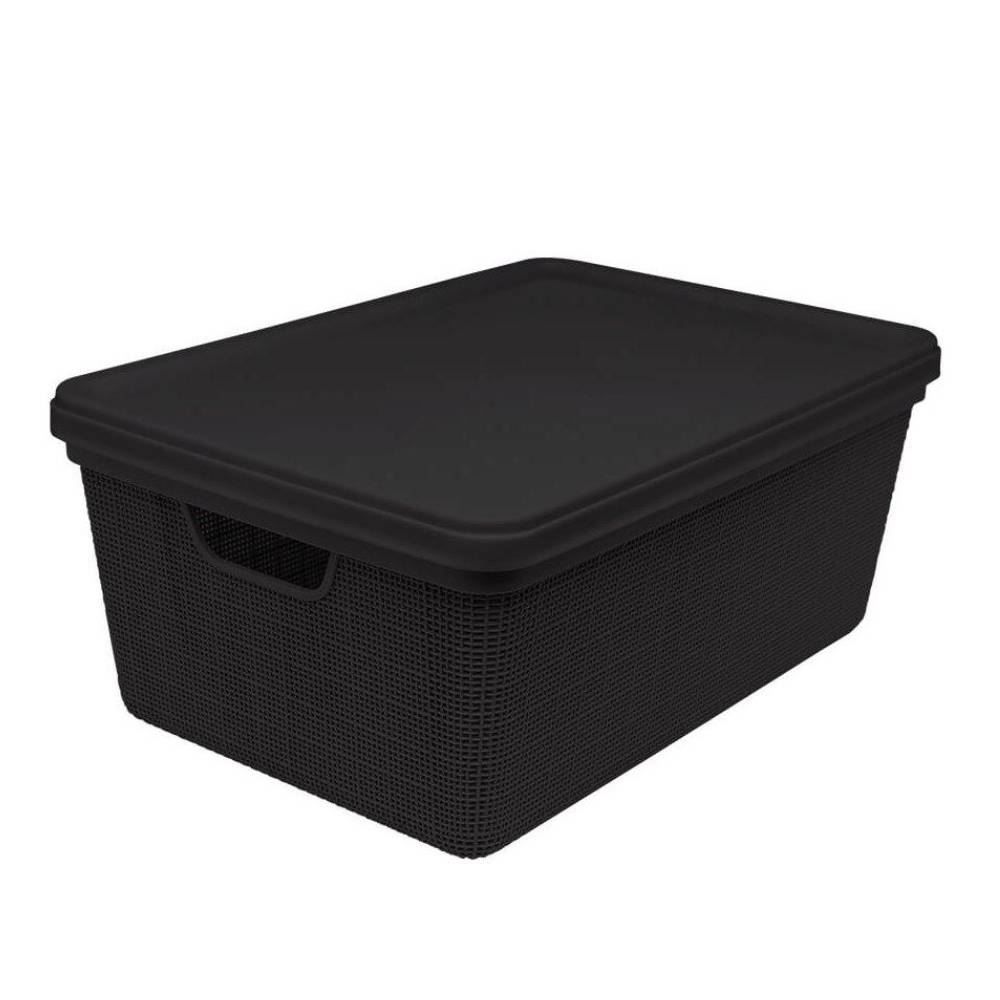 Caixa Organizadora Com Tampa Juta Jaguar 15 Litros - Preto