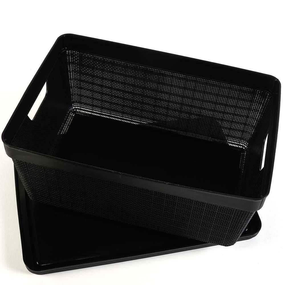 Caixa Organizadora Com Tampa Juta Jaguar 15 Litros - Preto