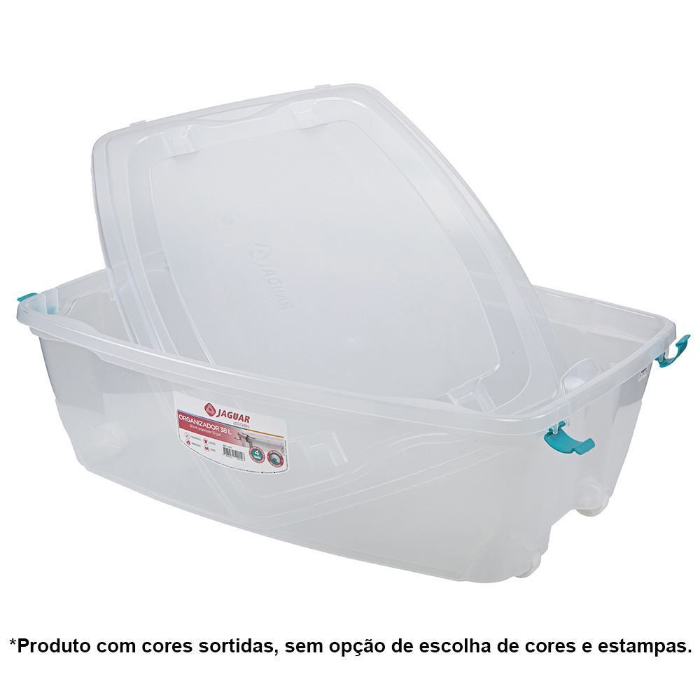 Caixa Organizadora Com Trava E Rodinha Jaguar 38 Litros - 2014T