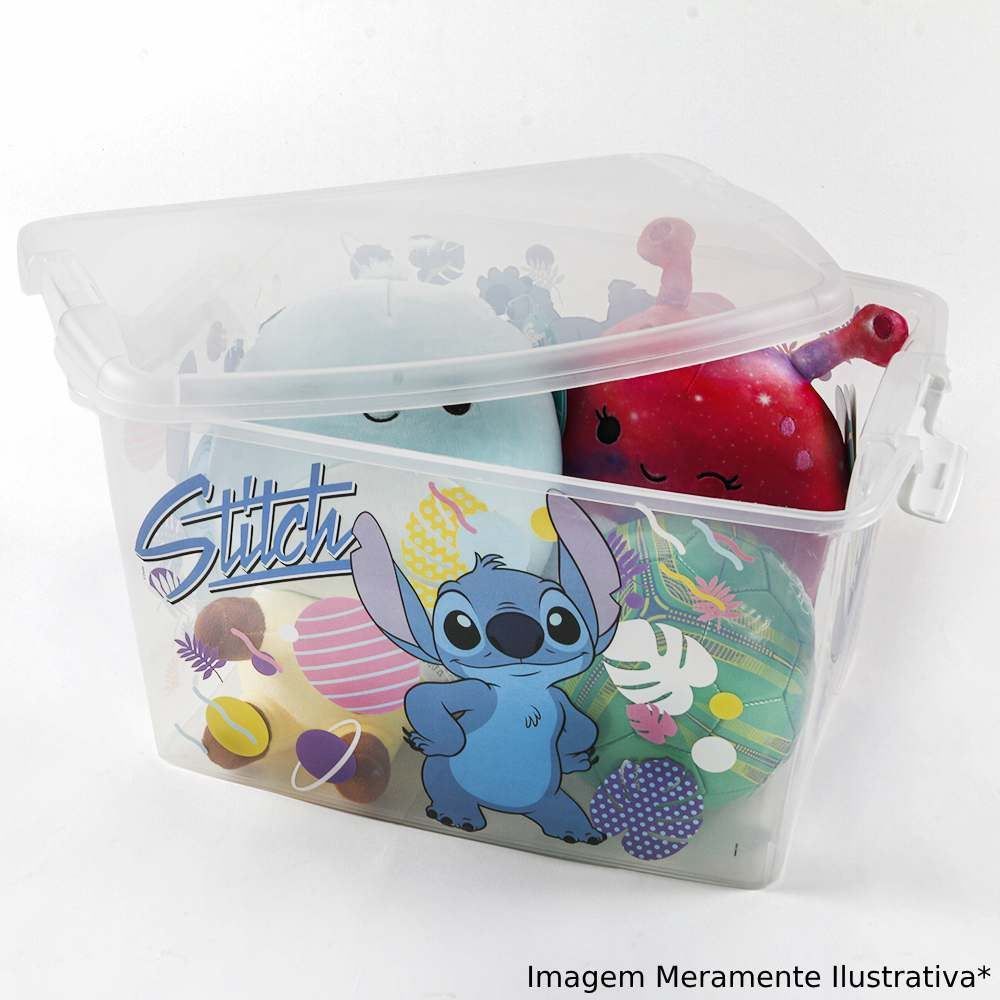Caixa Organizadora Decorada Stitch Plasútil 19 Litros - Stitch