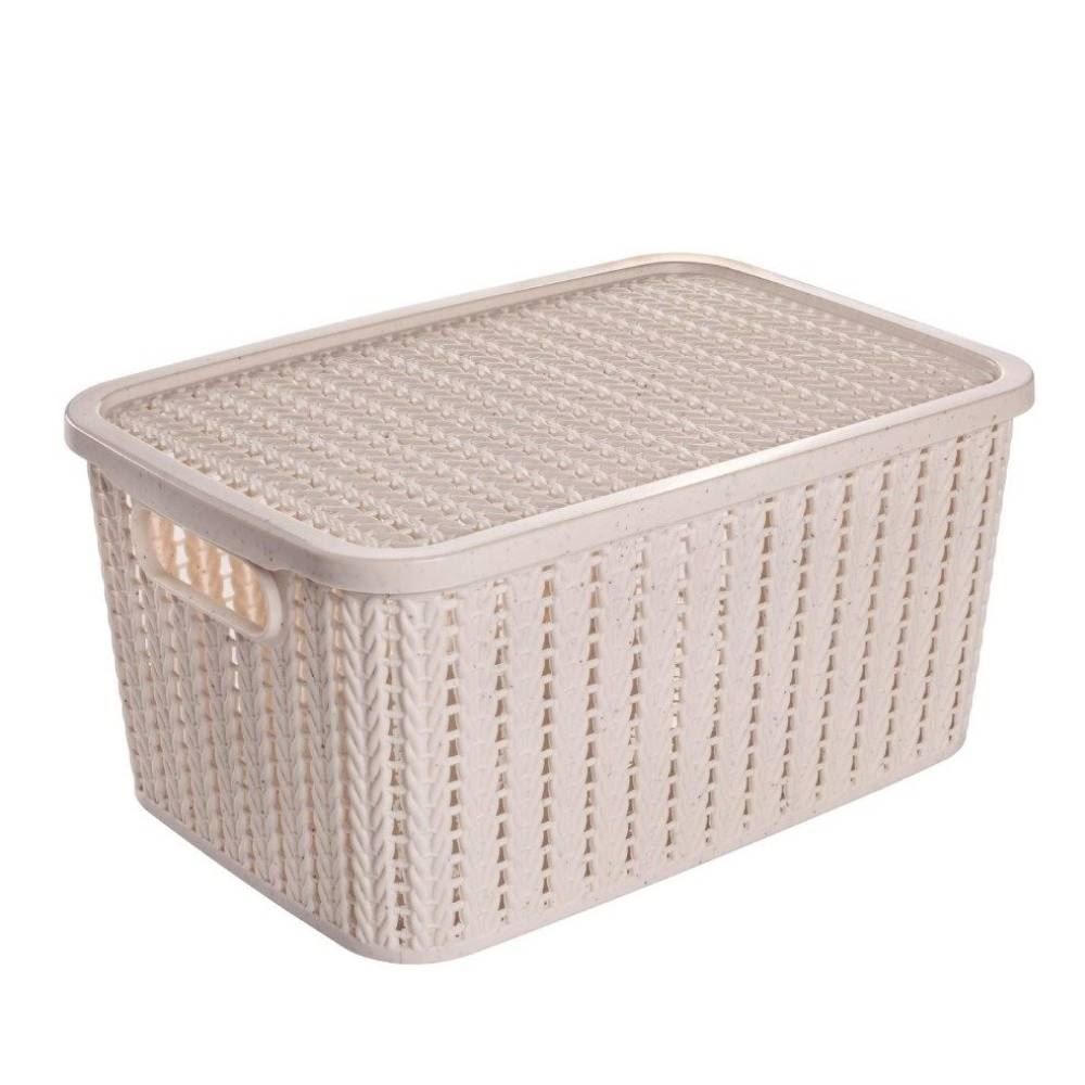 Caixa Organizadora Plasútil Com Tampa 4,7 Litros - Marmorizado