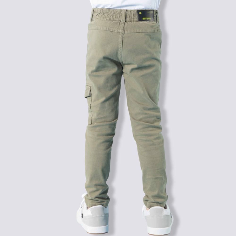 Calça De Sarja Infantil Masculina Cargo 4 a 10 Anos Hot Dog