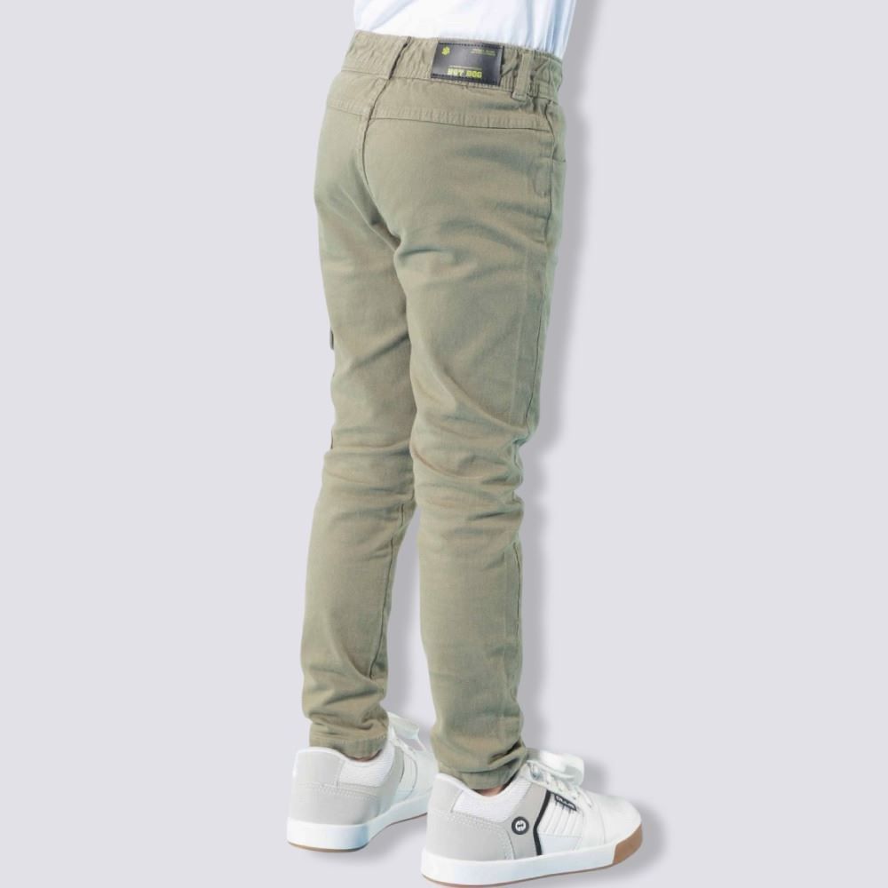 Calça De Sarja Infantil Masculina Cargo 4 a 10 Anos Hot Dog