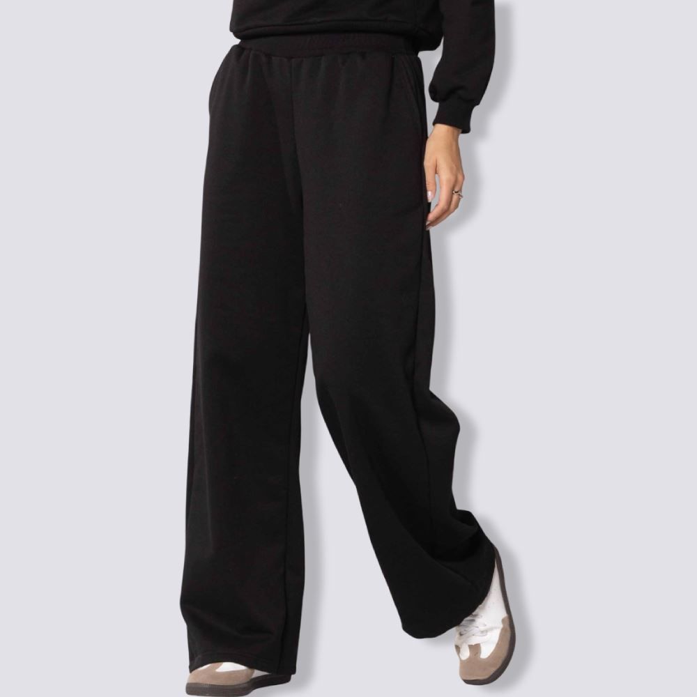 Calça Feminina Wide Leg De Moletom Patricia Foster