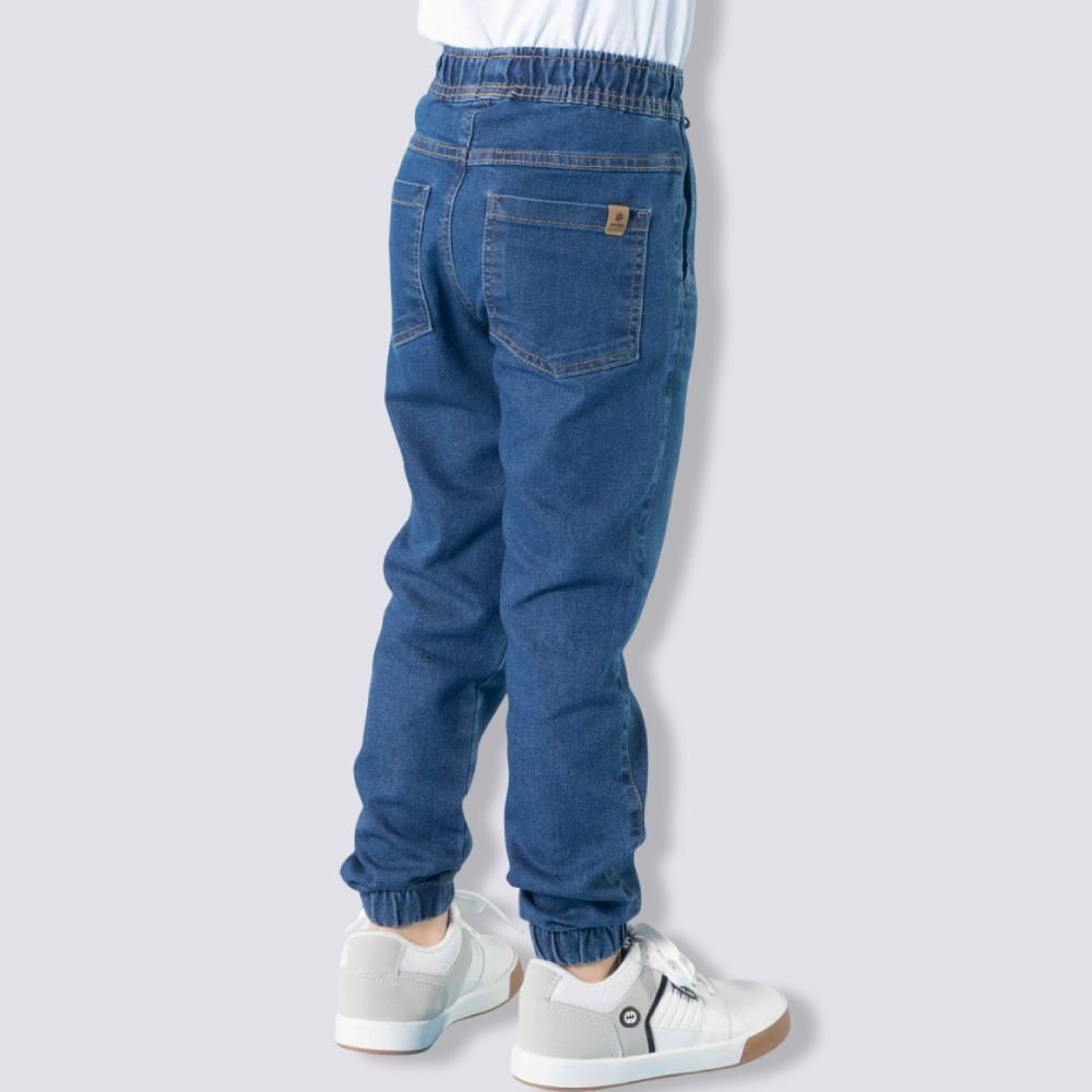 Calça Jeans Infantil Masculina Jogger 4 a 10 Anos Hot Dog