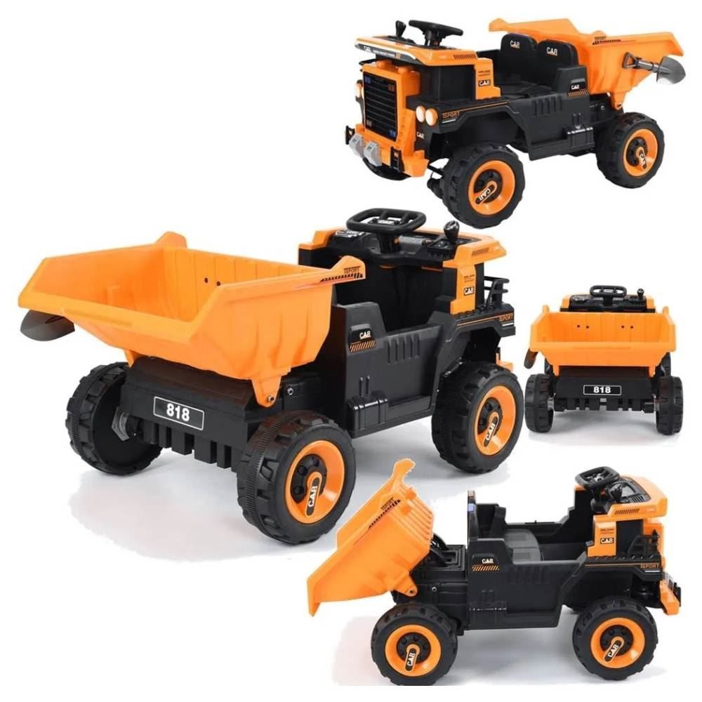 Caminhão Basculante Elétrico 12V Com Caçamba Brinquedos Bandeirante - 2945 - Laranja