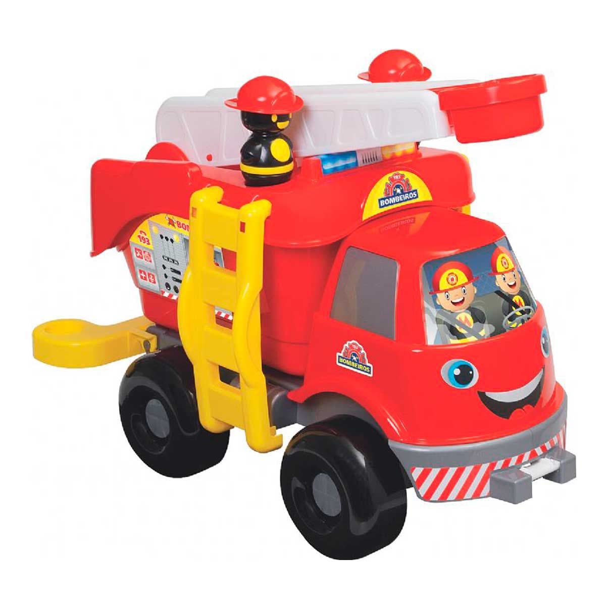 Caminhão De Bombeiro Grande Mercotoys - Vermelho