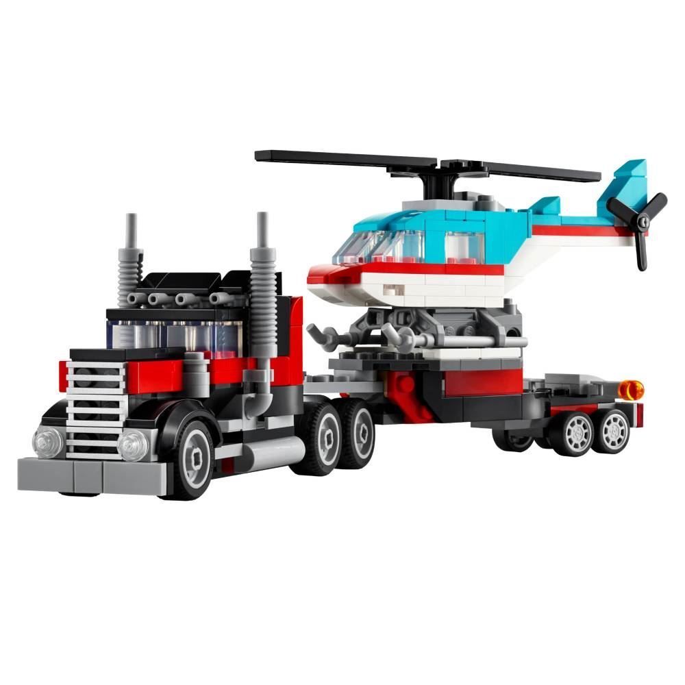 Caminhão Plataforma Com Helicóptero 3 Em 1 Lego - 31146