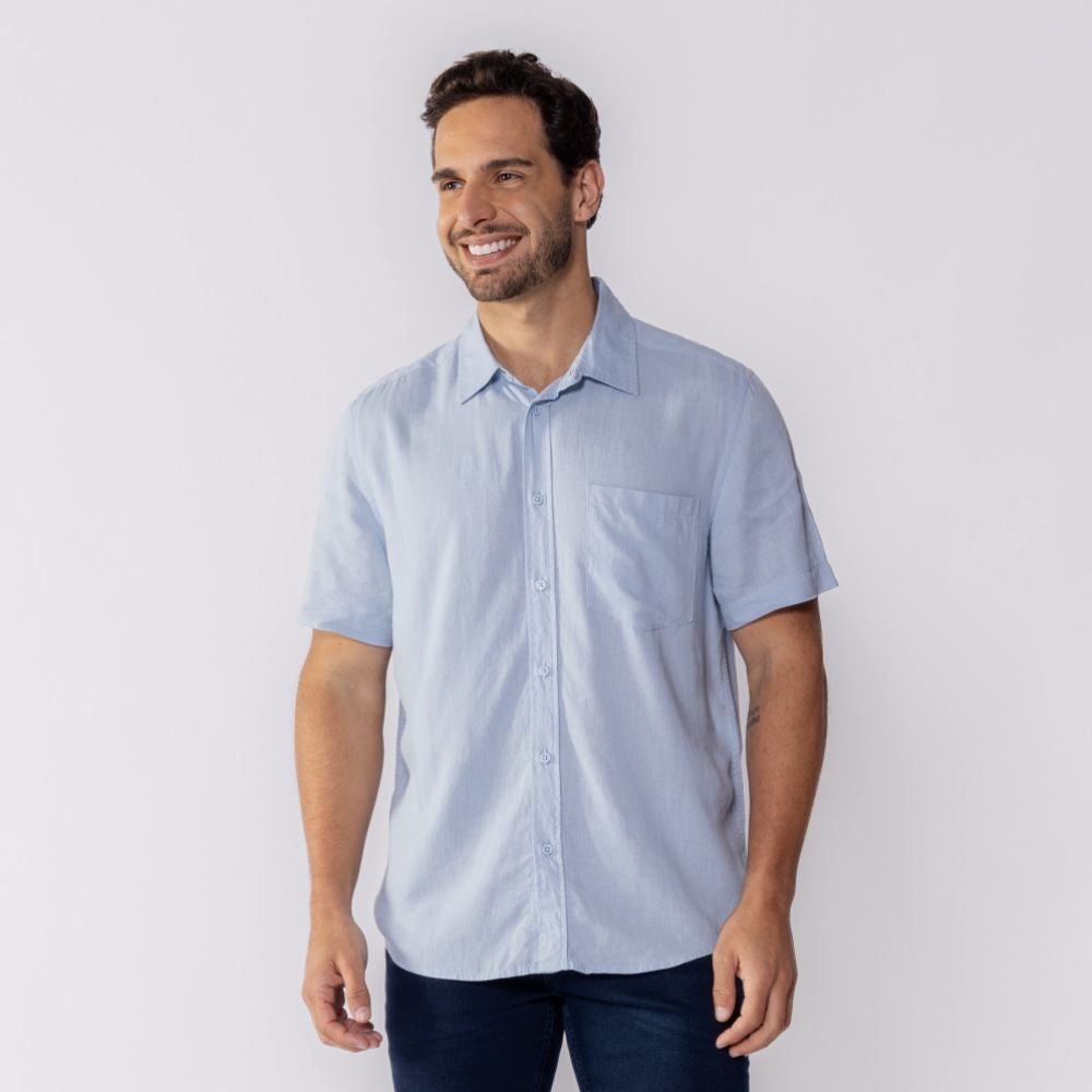 Camisa Linho Masculina Manga Curta Thing