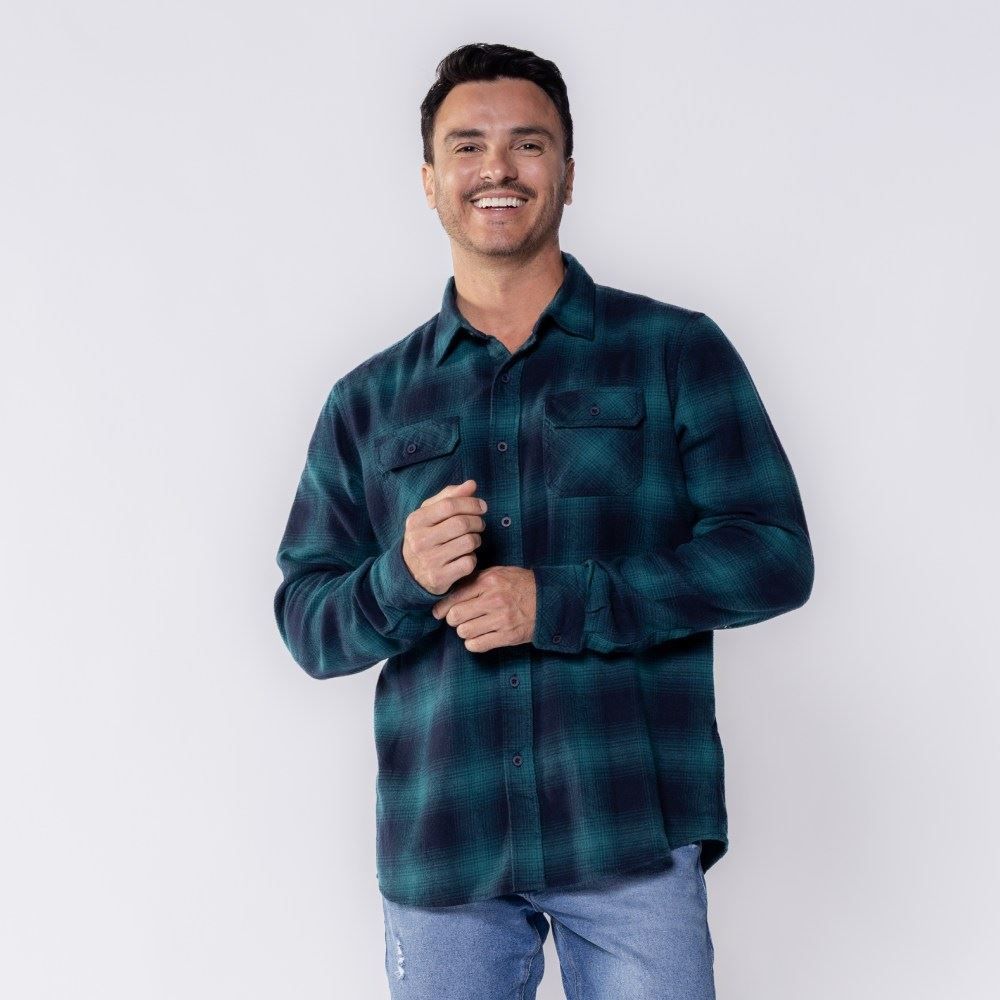 Camisa Masculina Xadrez De Flanela Marc Alain