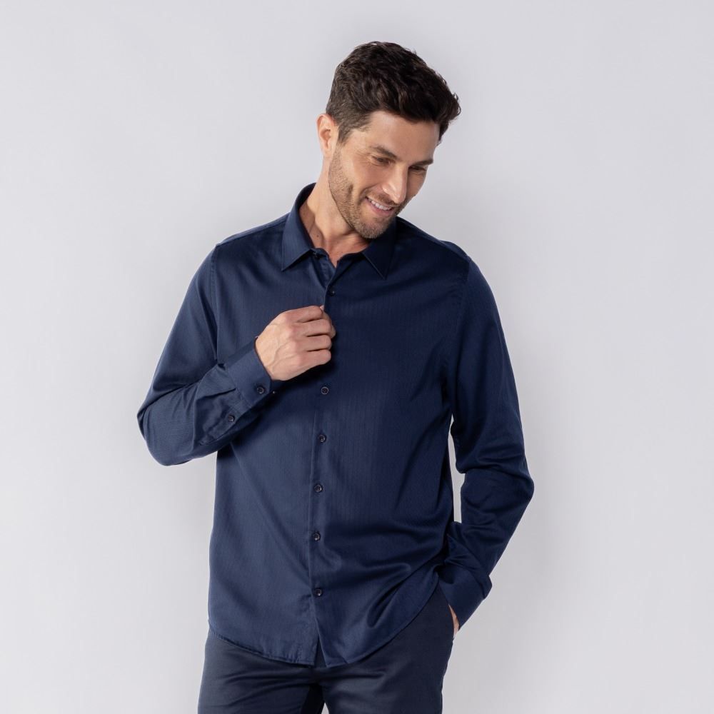 Camisa Social Masculina De Tricoline Marc Alain