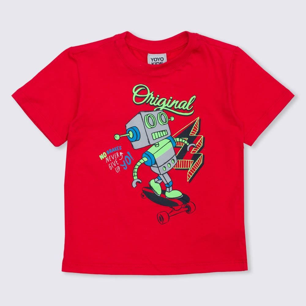 Camiseta 1 a 3 anos Malha Brinde Robô Yoyo Kids
