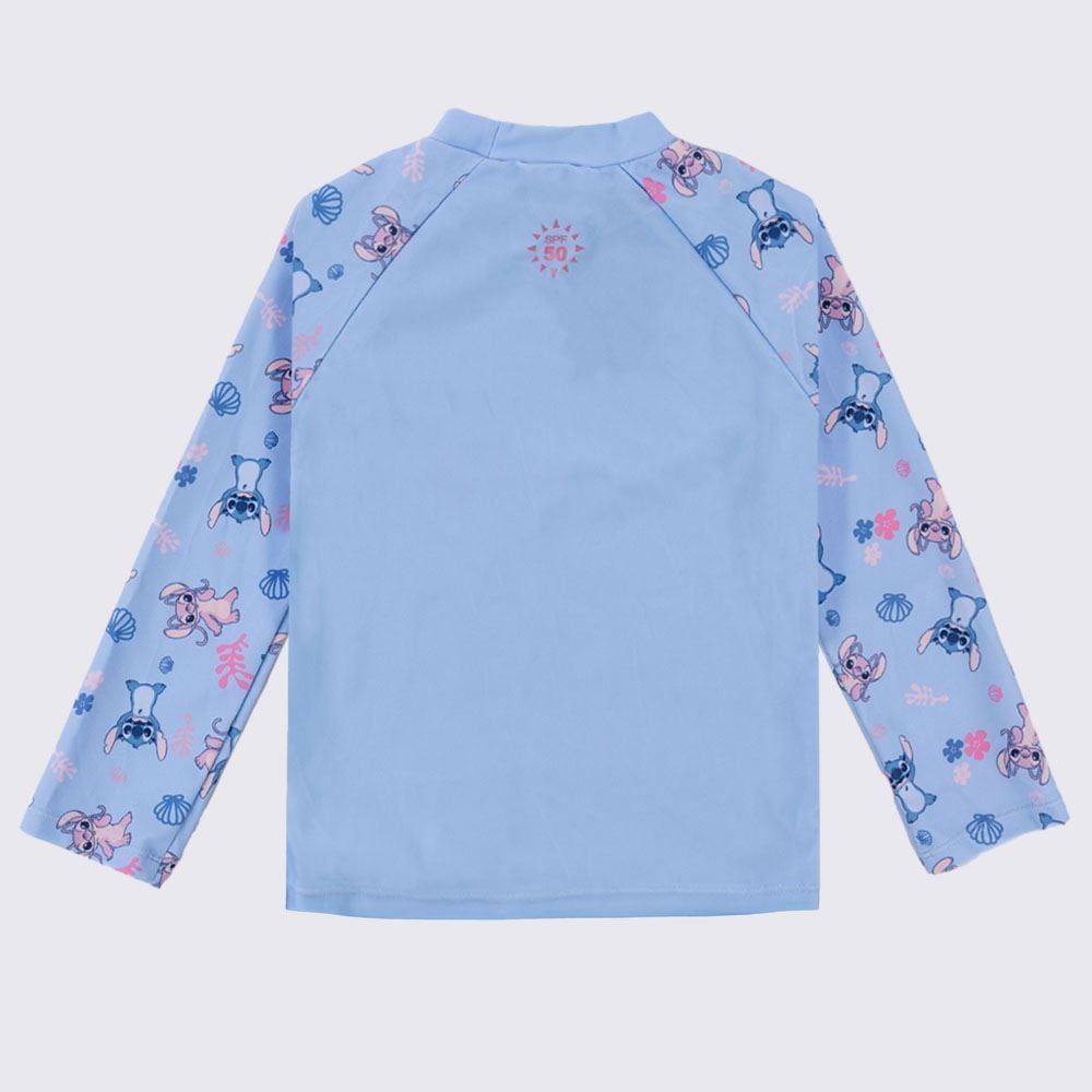 Camiseta Infantil Com Proteção UV Stitch 1 a 3 Anos Disney