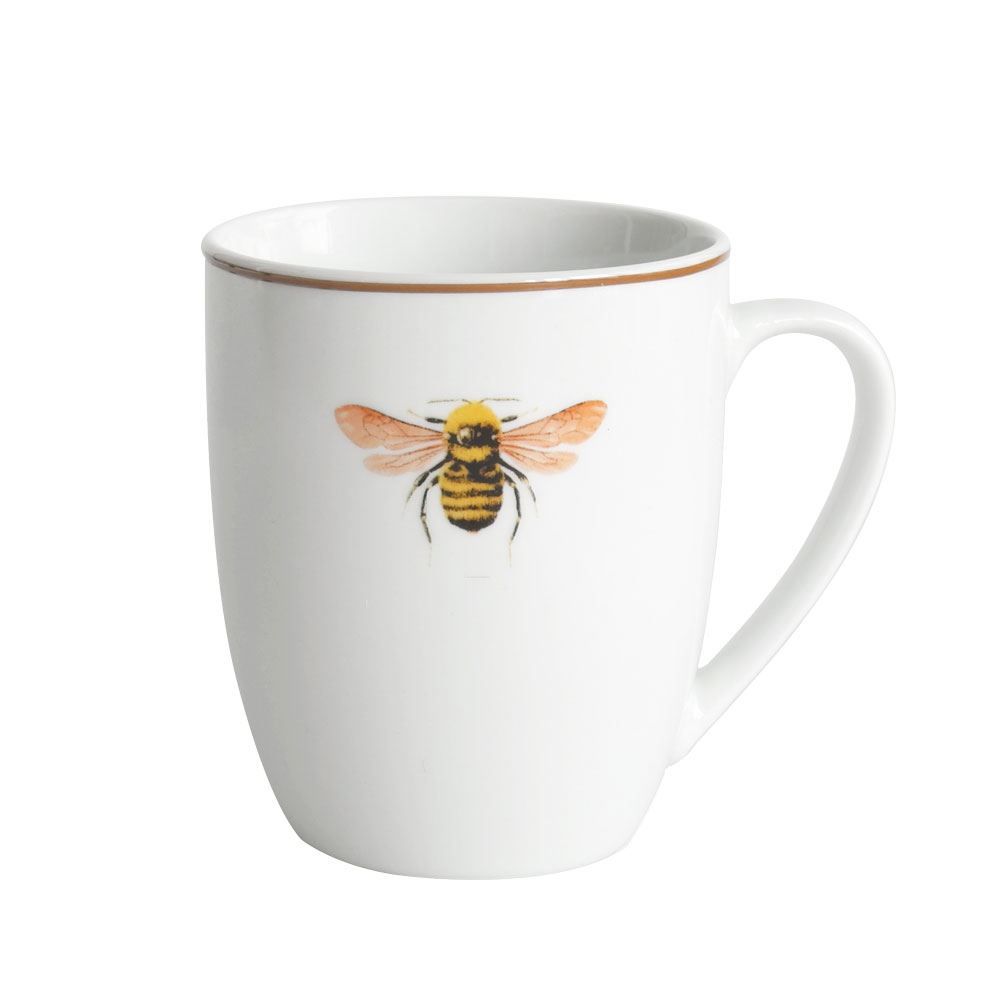 Caneca Abelha Porcelana Brown Rim 340Ml A10cm - BROWN RIM