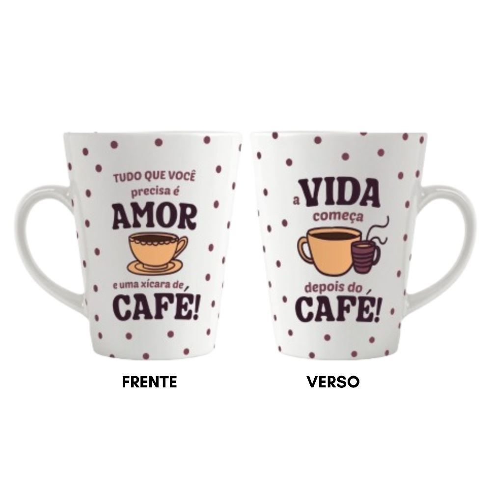 Caneca Amor E Café Lv Porcelanas - 290Ml
