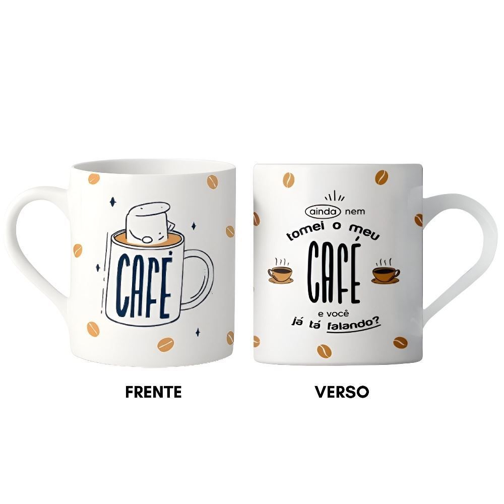 Caneca Bento Ainda Nem Tomei Café Lv Porcelanas - 300Ml