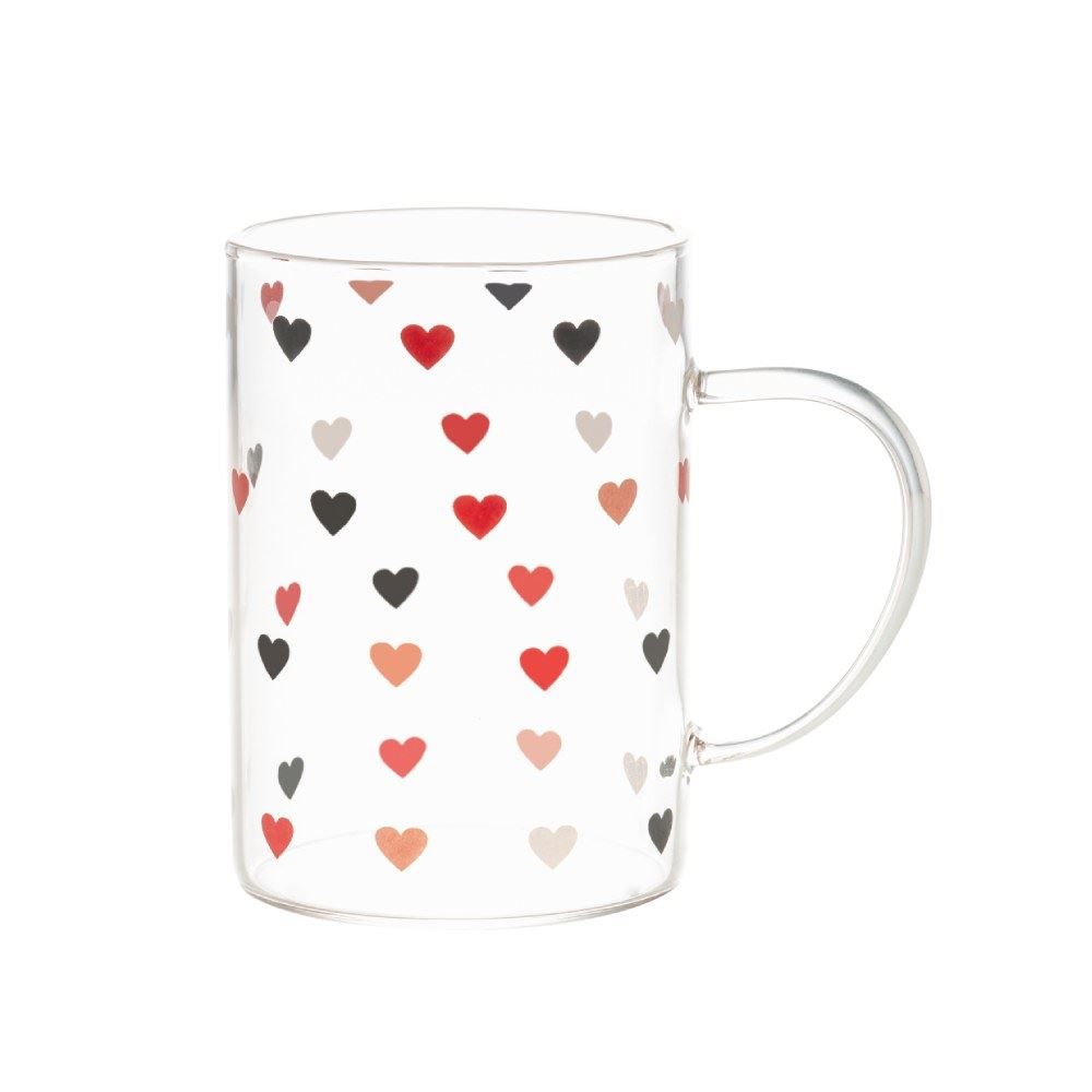 Caneca De Vidro 200Ml Lyor - Coração