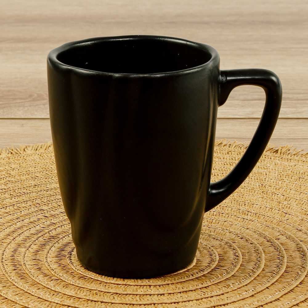 Caneca Cerâmica Slim Preto Acetinado Alleanza 280Ml - Preto