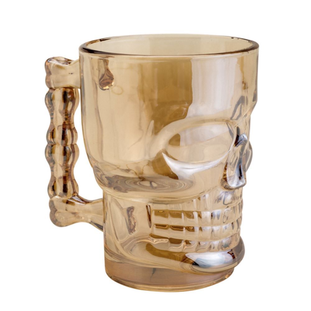 Caneca Chopp Caveira Rock 510Ml Lyor - Âmbar