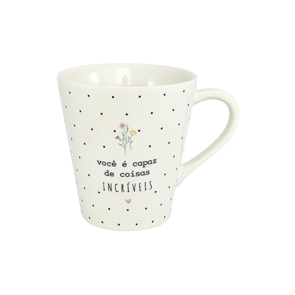 Caneca Cônica Decorada Lv Porcelanas 290Ml - COISAS INCRIVEIS