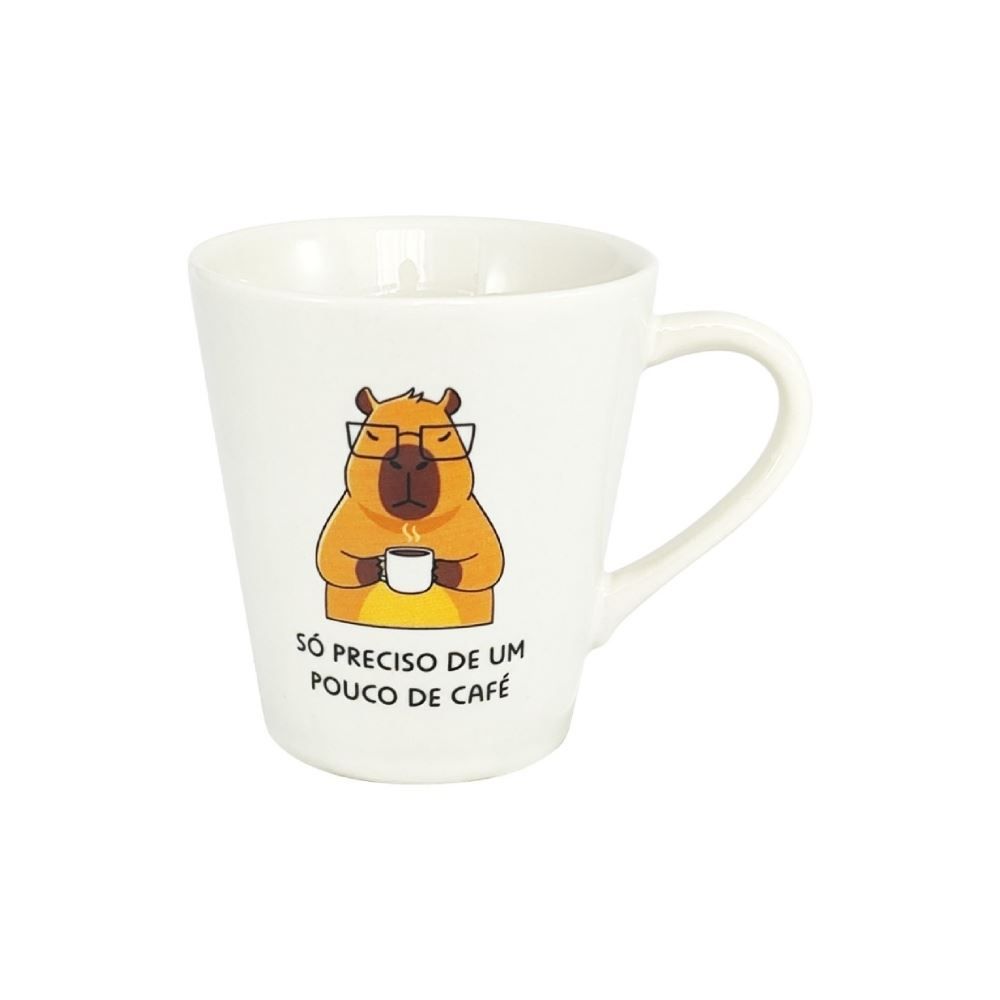 Caneca Cônica Decorada Lv Porcelanas 290Ml  - UM POUCO DE CAFE