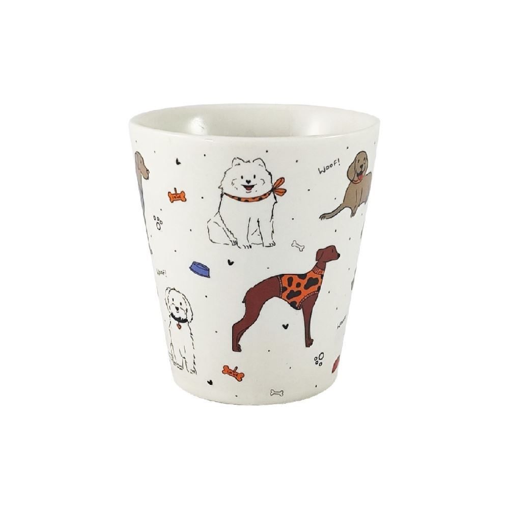 Caneca Cônica Cãezinhos Lv Porcelanas - 290Ml