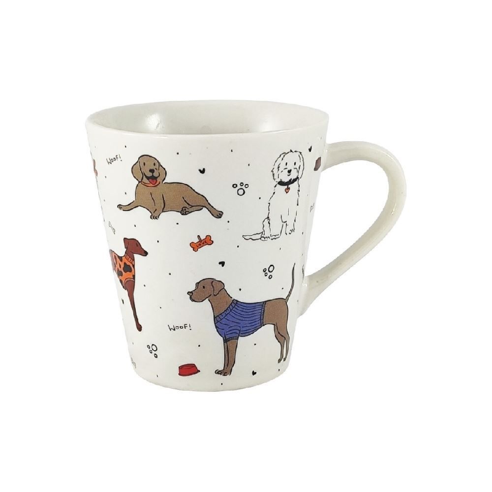 Caneca Cônica Cãezinhos Lv Porcelanas - 290Ml