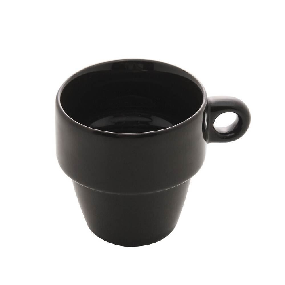 Caneca De Cerâmica Empilhável Lyor 210Ml - Preto