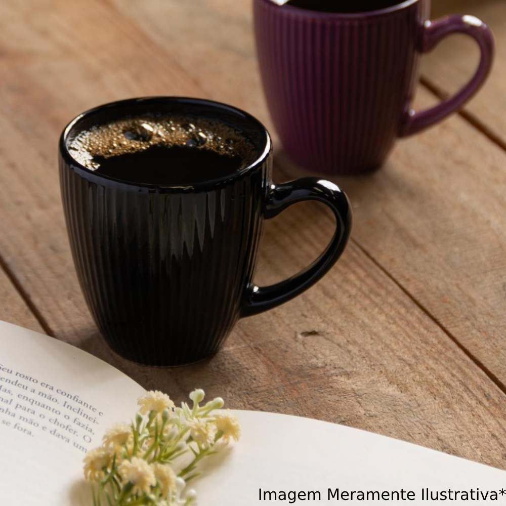 Caneca De Cerâmica Roma Lyor 210Ml - Preto