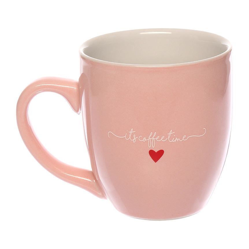 Caneca De Porcelana Lamour Rosa 300Ml