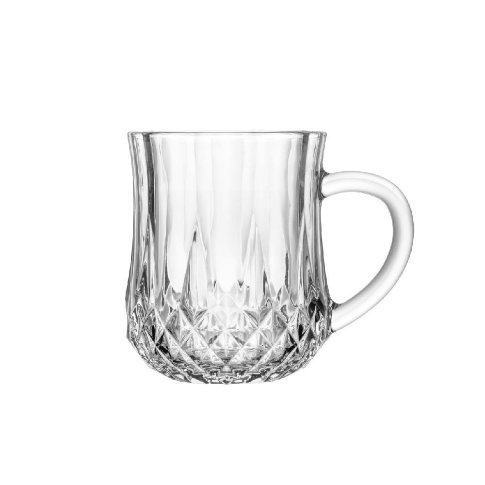 Caneca De Vidro Diamante Lyor 200 Ml - Transparente