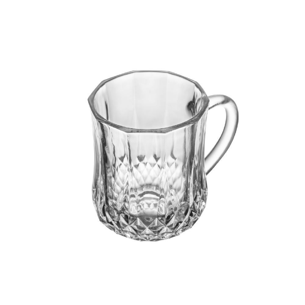 Caneca De Vidro Diamante Lyor 200 Ml - Transparente